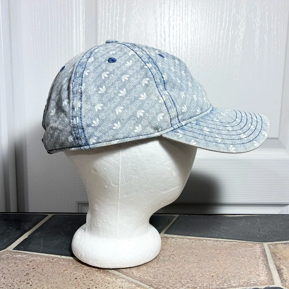 Adidas Originals Denim Trefoil Logo Strapback Hat Women’s OS